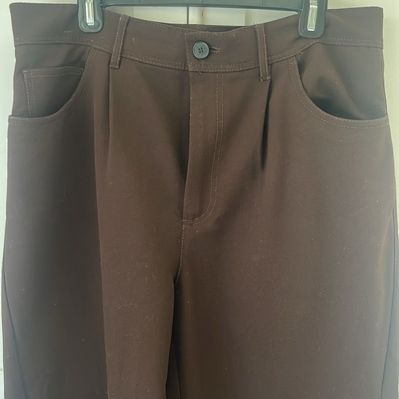 ZARA Chocolate Brown Work Pants - Picture 3 of 6